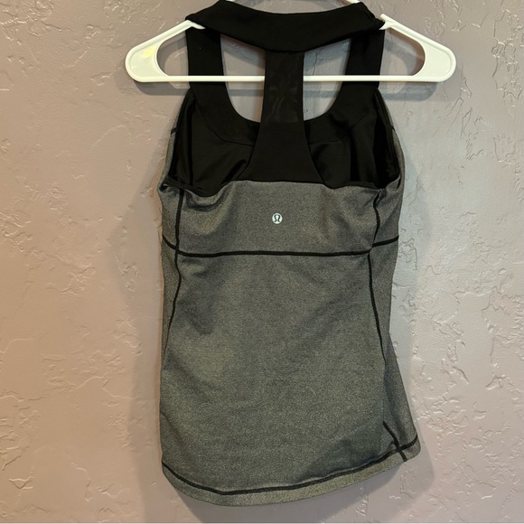 lululemon athletica Black and Gray Tank Top with Built in Bra - 10 - Picture 2 of 3
